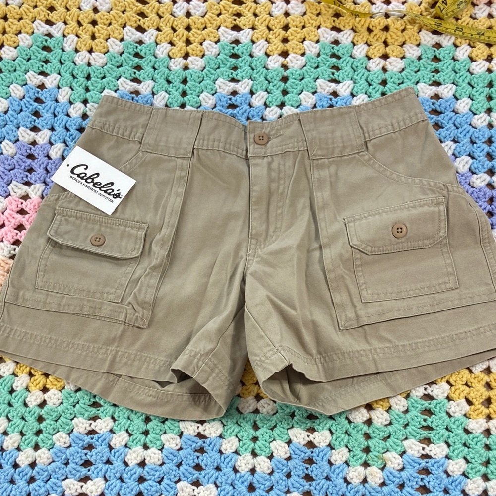 New nwt Cabela's Women's Sz 6 Khaki Cargo Shorts hiking 7-pocket Utility camping